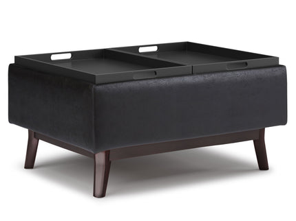 Owen - Tray Top Small Coffee Table Upholstered Storage Ottoman