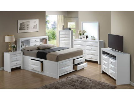 Modern Design Storage Bed With Bookcase Headboard