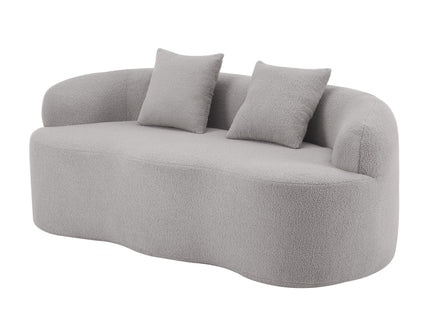 Curved Loveseat Sofa With Round Armrest
