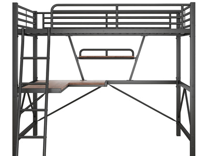 Loft Bed With Desk And Shelf, Modern Design