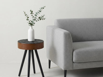 Round Coffee Table With Carved Top For Living Room