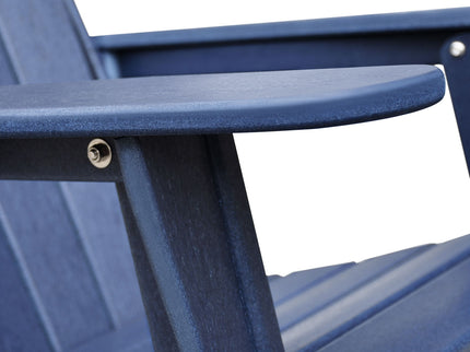 Folding Outdoor Adirondack Chair For Relaxing, Hdpe All-Weather Fire Pit Chair, Patio Lawn Chair For Outside Deck Garden Backyardf Balcony - Navy Blue
