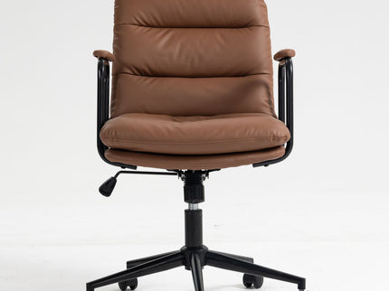 Office Chair, Mid Back Home Office Desk Task Chair With Wheels And Arms Ergonomic Computer Rolling Swivel Chair With Padded Armrest