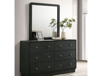 Burton - 6 Drawer Dresser With Mirror - Black