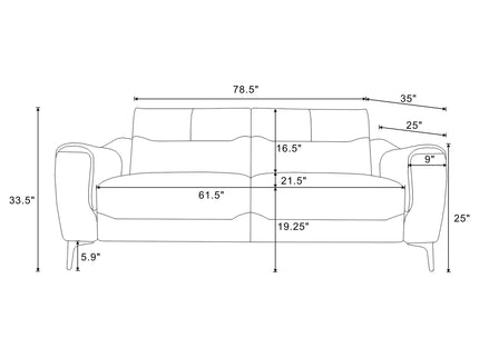 Oberle - 2 Piece Upholstered Sofa Set With Pocket Coil Seating - Charcoal
