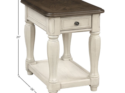 Chairside Table With Storage - Antique White