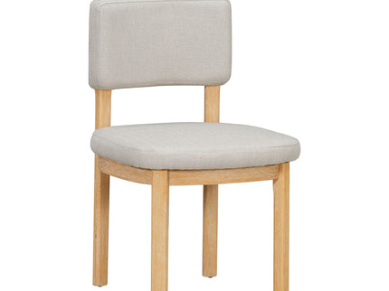 Dining Table Set With 6 Upholstered Chairs, Rectangular Table With Cutout Legs