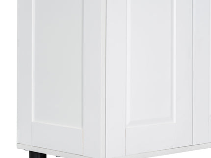 Storage Cabinet With Adjustable Shelves, 2 Doors, Rectangle Design For Bathroom