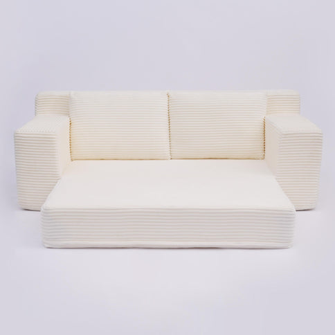 Comfortable Deep Seat Loveseat Sofa Bed, Reversible Cushion With Pillows