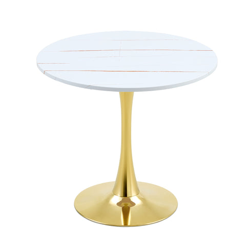 Round Dining Table & Thickened Top For Kitchen