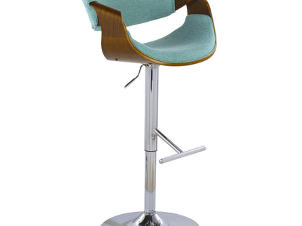 Curvo - Mid Century Modern Adjustable Barstool With Swivel With Straight T Footrest