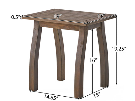 Kinesis - Outdoor Side Table With Slatted Top And Wood Frame