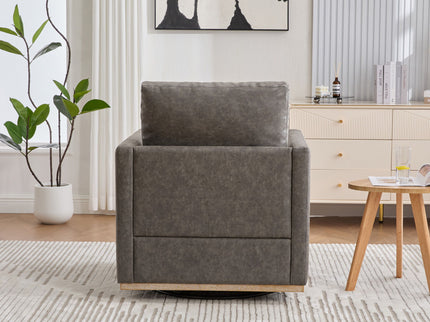 Modern Upholstered Square Swivel Accent Chair With 360 Degree Rotation