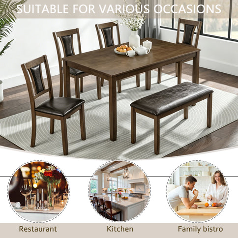 Modern Dining Table Set With Upholstered Chairs