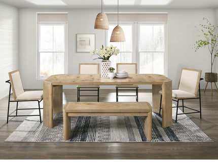 Upholstered Bench For Dining Room - Oak