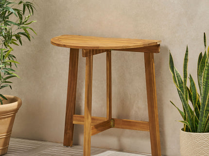 Outdoor Half Round Folding Acacia Wood Bistro Table