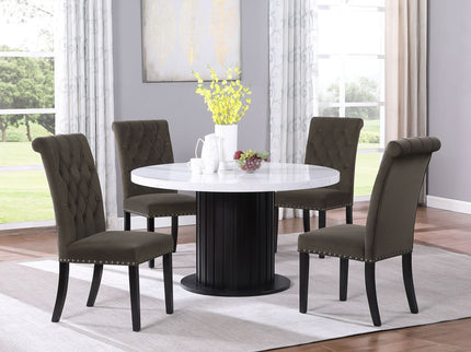 Side Chairs With Tufting Nailhead Trim (Set of 2) - Brown