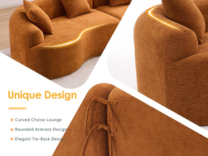 4 Seater Sofa With Fabric, 30D, 60 Hardness Full Sponge, 4 Pillow For Living Room, Home Furniture Sleeper Sectional Sofa For Apartment