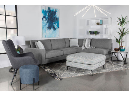Harrison - Upholstered Storage Ottoman - Gray / Black