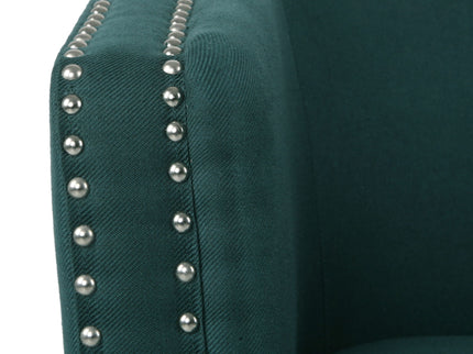 Modern Upholstered Swivel Club Chair With Nailhead Trim
