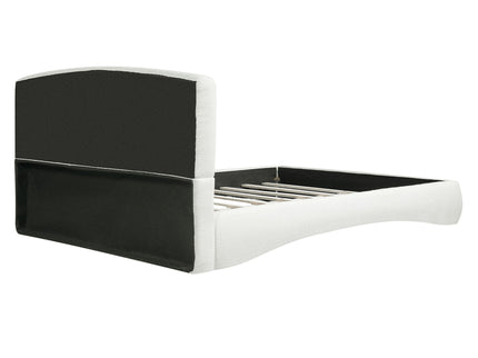 King Curved Upholstered Bed With Smart Ambient Lighting - Cream