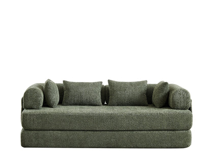 Convertible Sleeper Sofa Bed With Cylindrical Pillow
