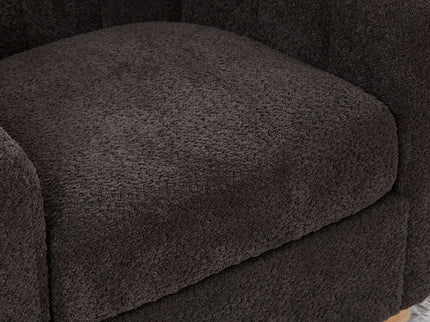 Swivel Upholstered Barrel Chair With Metal Base