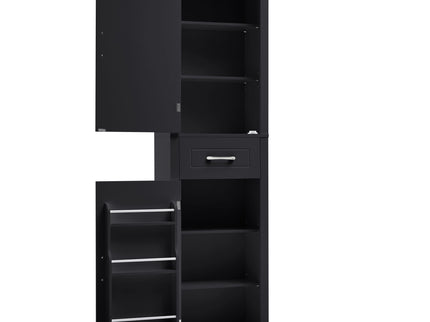 Tall Freestanding Bathroom Storage Cabinet With 2 Doors And Adjustable Shelves