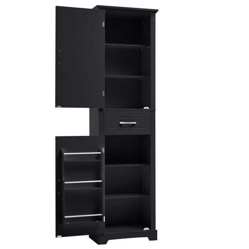 Tall Freestanding Bathroom Storage Cabinet With 2 Doors And Adjustable Shelves
