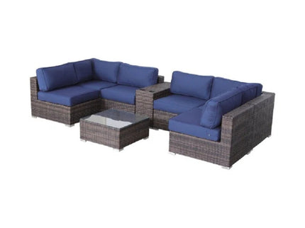 Elegant 4 Person Wicker Patio Seating Set With Cushions And Glass Top Table
