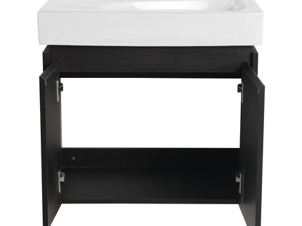 Modern Bathroom Vanity With Ceramic Basin, Wall Mounted Floating Sink Combo, Storage Cabinet