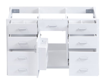 46.5" Modern Bathroom Vanity Cabinet Only, Soft Close Door & 6 Drawers - White