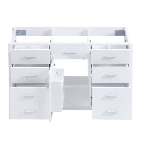 46.5" Modern Bathroom Vanity Cabinet Only, Soft Close Door & 6 Drawers - White