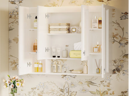 Wall Mounted Bathroom Cabinet With 5 Adjustable Shelves