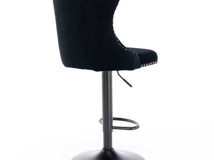Swivel Barstools Adjusatble Seat Height, Modern Upholstered Bar Stools With Backs Comfortable Tufted For Home Pub And Kitchen Island (Set of 2)