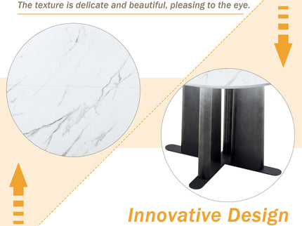 Round Dining Table With Cross Base, Modern Home Furniture