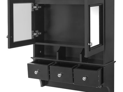 Modern Bathroom Mirror Cabinet With Drawers, Organizer Hooks, And High-Definition Mirrors