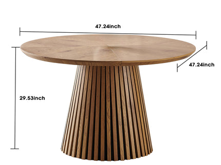 Round Dining Table For Dining Room - Natural Wood