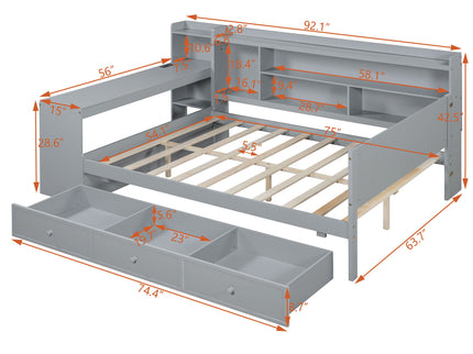 Daybed With 3 Drawers USB Ports And Desk