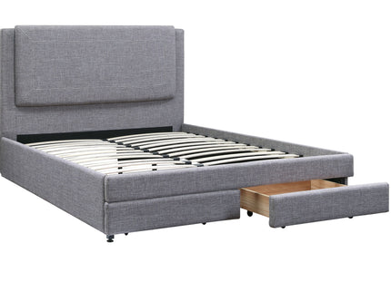 Contemporary Upholstered Bed With Storage Drawers