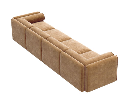 Stylish Sofa With Storage Seat And Cylindrical Backrest