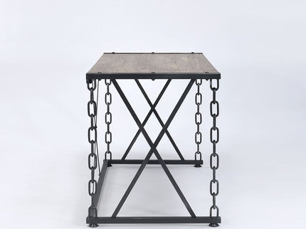 Jodie - Console Table - Rustic Oak / Antique Black