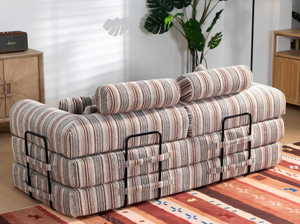 Convertible Sleeper Sofa Bed With High Density Compressed Sponge, Upholstered Couch For Living Room