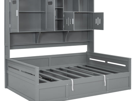 Daybed With All-In-One Cabinet And Shelf