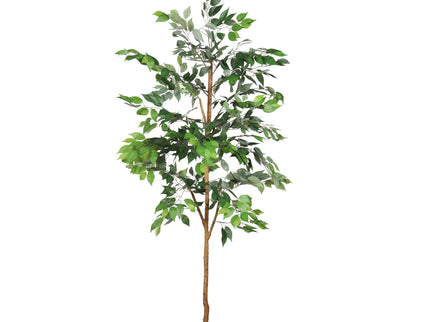 6Ft Artificial Ficus Tree With Natural Trunk In Pot For Indoor Home Office Decor - Green Leaves
