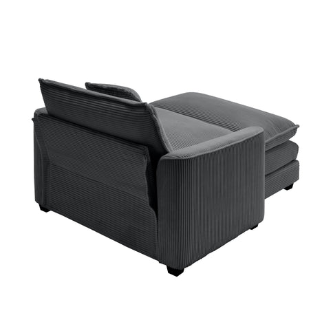 Classic Modern Comfortable Single Chair Deep Seat Sofa With Footstool