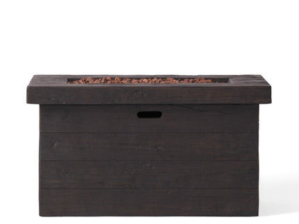 Custer - Rectangular Fire Pit 50, 000 Btu Magnesium Oxide - Brown