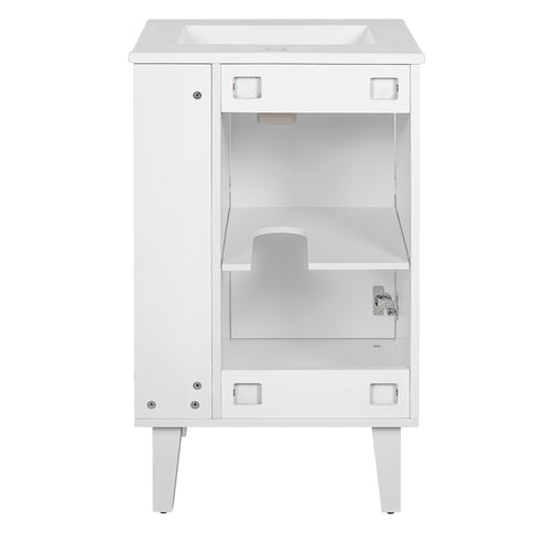 Bathroom Vanity With Sink, Soft-Close Door, Half-Moon Pulls