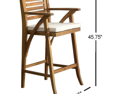 Barstool With Soft Curved Lines And Sturdy Frame (Set of 2) - Brown