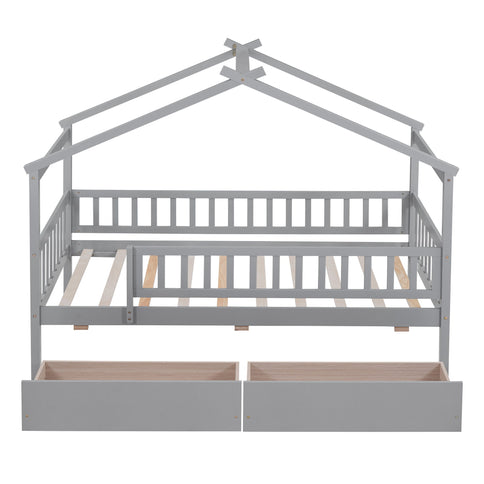 House Bed With 2 Drawers